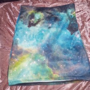 Blackmilk Galaxy Print Bodycon Mini Skirt Size Small
